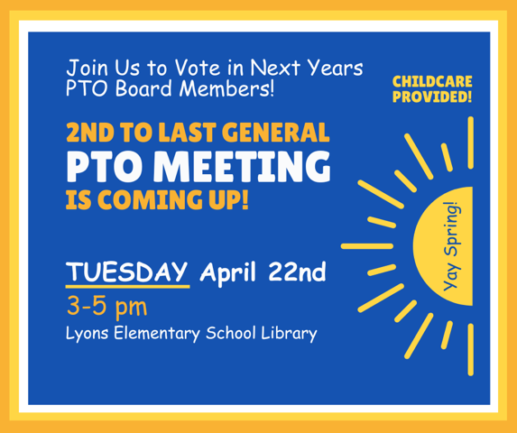 April 22nd PTO meeting