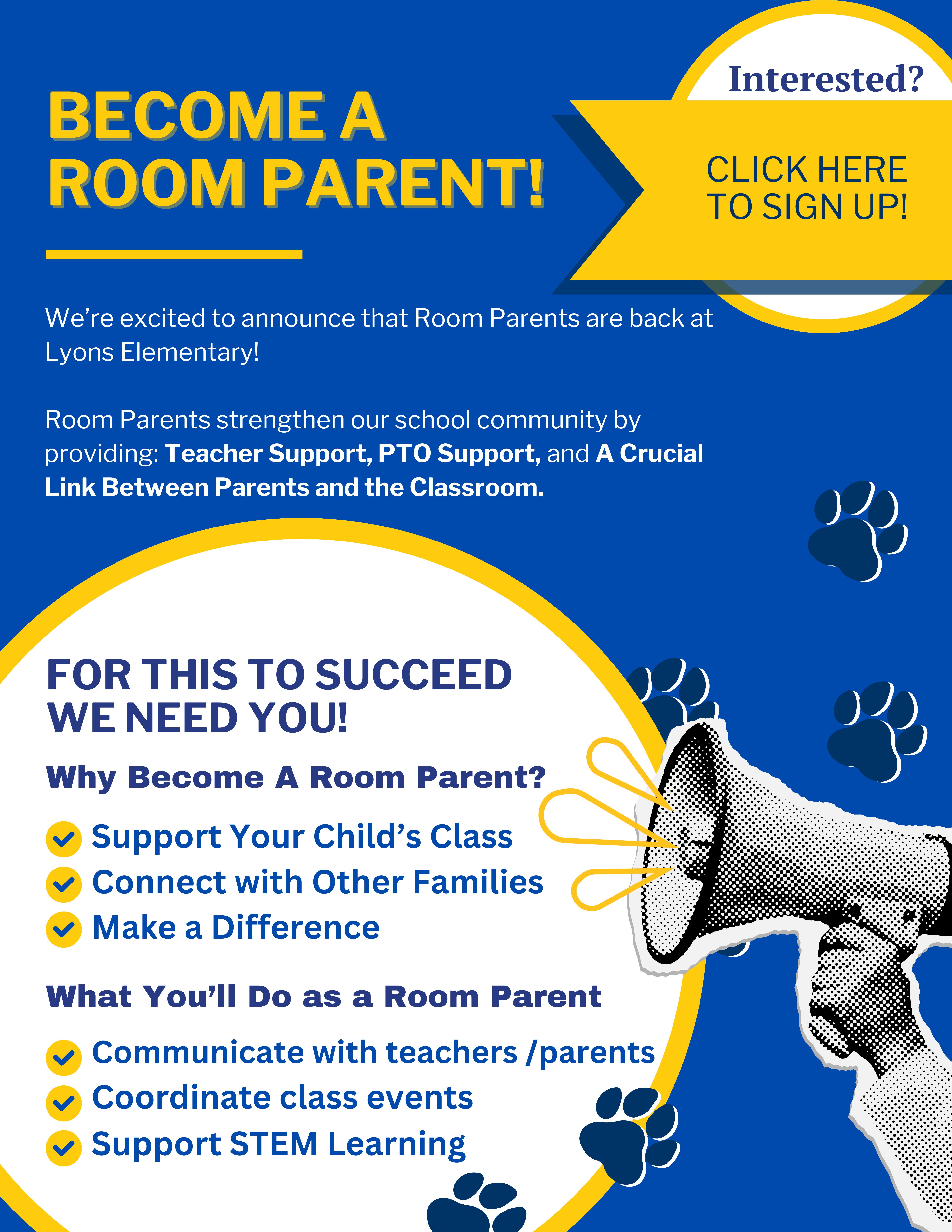 Room Parent Program Informational Flyer